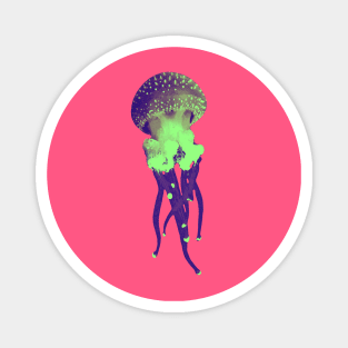Trippy dotted Jellyfish - Purple/Green Magnet